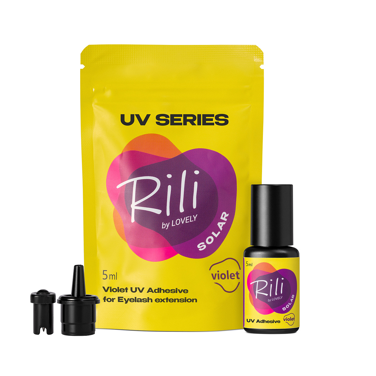 9ynxesgxm913pmu7bvs865yeqlk6eobk Violet UV Adhesive for Eyelash Extension Rili Solar, 5 ml - Pilt 1